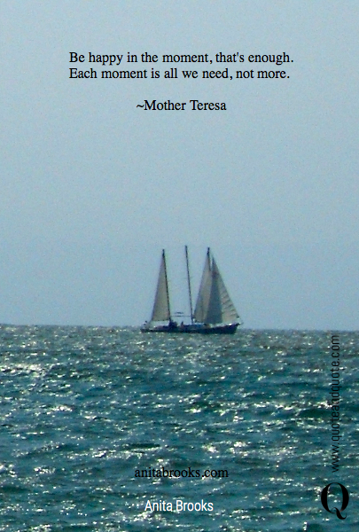 Be happy in the moment, that's enough. Each moment is all we need, not more. 

~Mother Teresa






















anitabrooks.com 