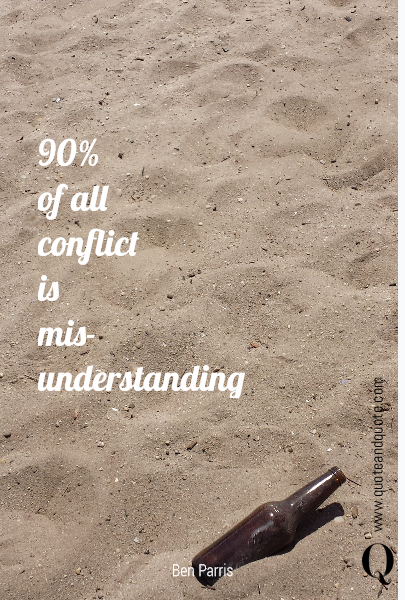 

90%
of all
conflict
is
mis-
understanding
